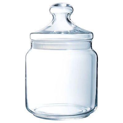 צנצנת רחבה 1.5 ליטר עם מכסה זכוכית