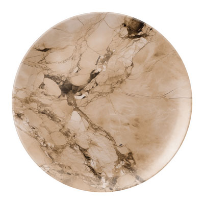 צלחת 20.5 ס”מ דמוי שיש חום אש-מרבל”