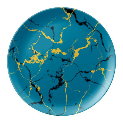 צלחת 20.5 ס”מ דמוי שיש כחול אספיר”