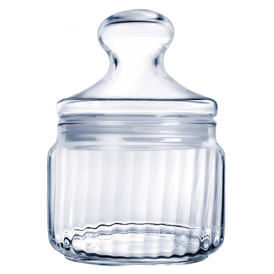 צנצנת + מיכסה 0.5 ליטר פסים “