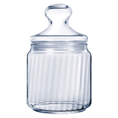 צנצנת + מיכסה 0.75 ליטר פסים “