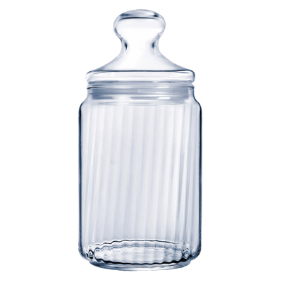 צנצנת + מיכסה 1 ליטר פסים “